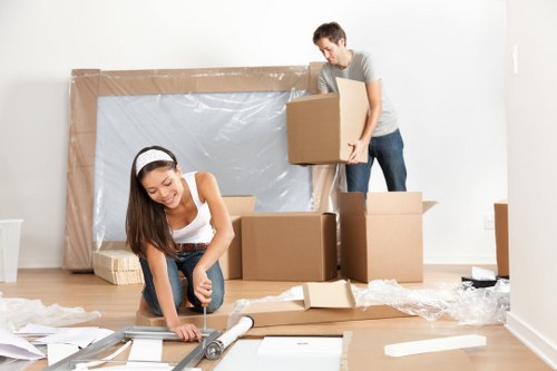 Removal van parked for a local move in Wimbledon