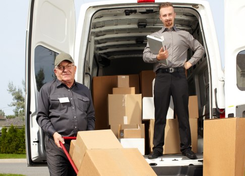 Wimbledon residential moving service with boxes and household items