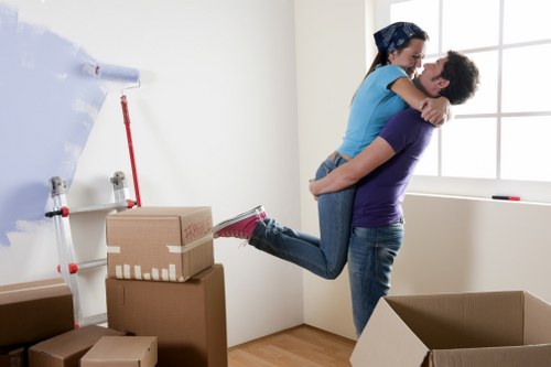 Household items being loaded into a removal van for a Wimbledon relocation