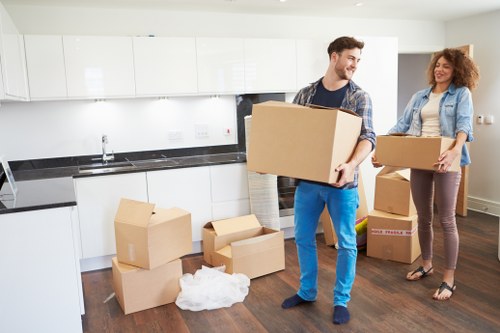 Local moving truck ready for furniture transport in Wimbledon