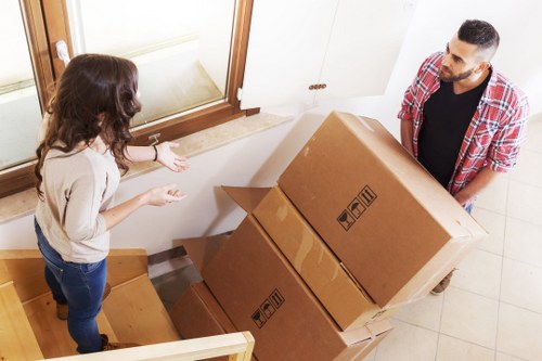 Packed moving boxes and furniture for same day removals